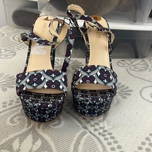 Multi colored. Nine West platform heel. Size 8. Never worn